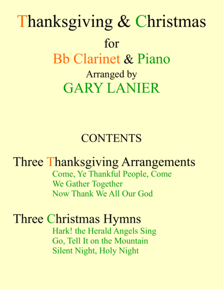 Thanksgiving Christmas Bb Clarinet And Piano With Score Parts Sheet Music