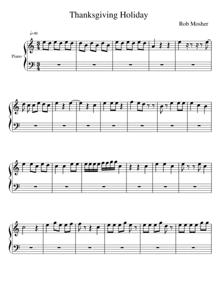 Free Sheet Music Thanksgiving Holiday