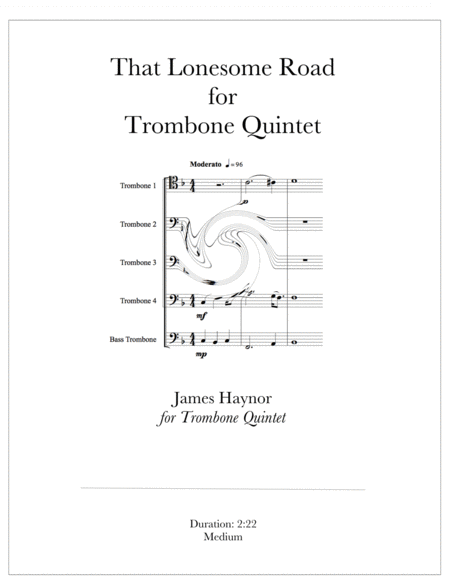 Free Sheet Music That Lonesome Road For Trombone Quintet