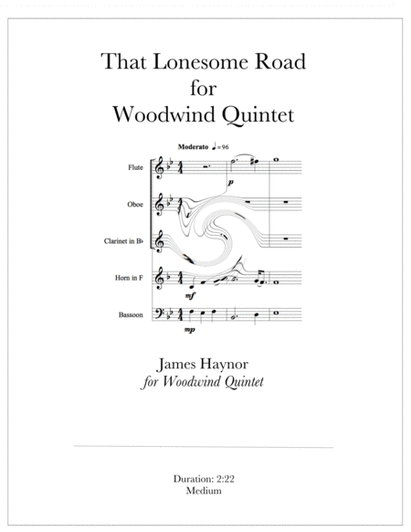 That Lonesome Road For Woodwind Quintet Sheet Music