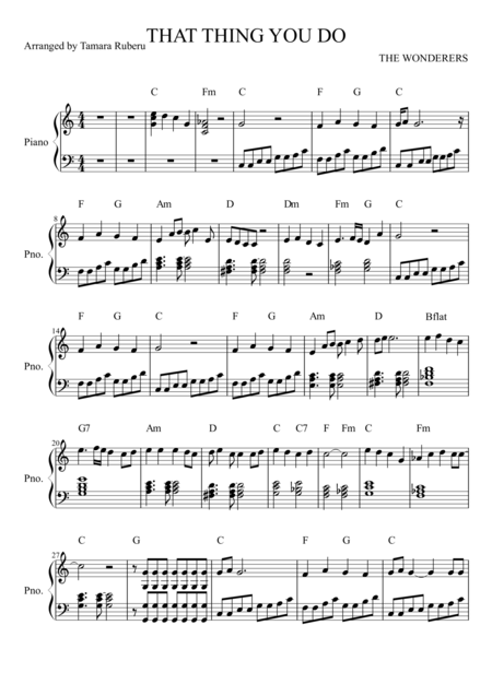 Free Sheet Music That Thing You Do