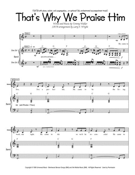 That Why We Praise Him Satb Soloist Sheet Music