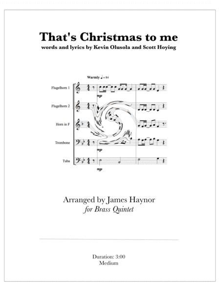 Free Sheet Music Thats Christmas To Me For Brass Quintet