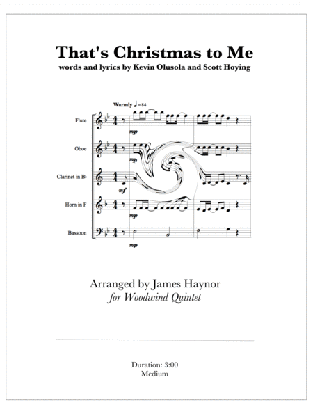 Free Sheet Music Thats Christmas To Me For Woodwind Quintet