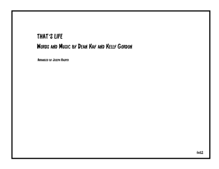 Free Sheet Music Thats Life Jazz Combo