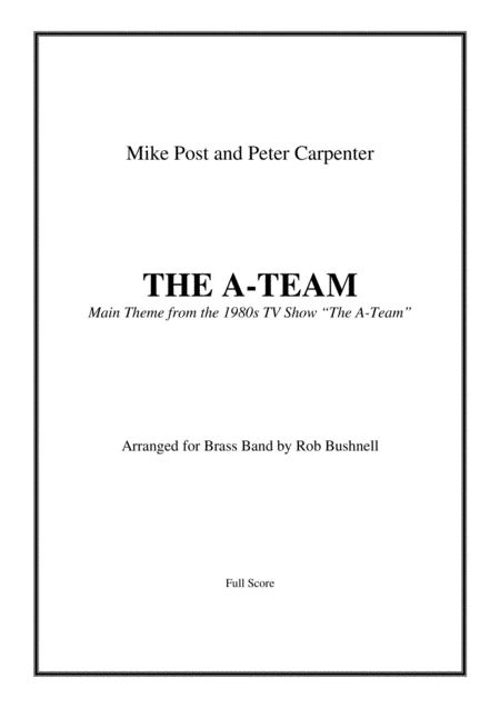 The A Team Main Theme Post And Carpenter Brass Band March Card Sized Sheet Music