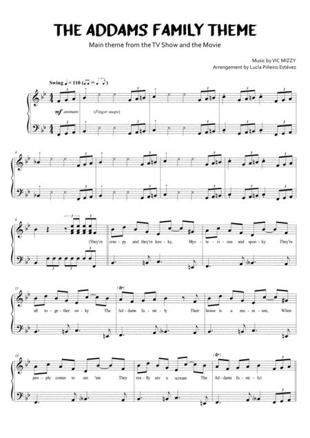 The Addams Family Theme Main Theme Of The Tv Show And Movie Sheet Music