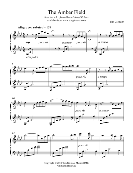 The Amber Field Sheet Music