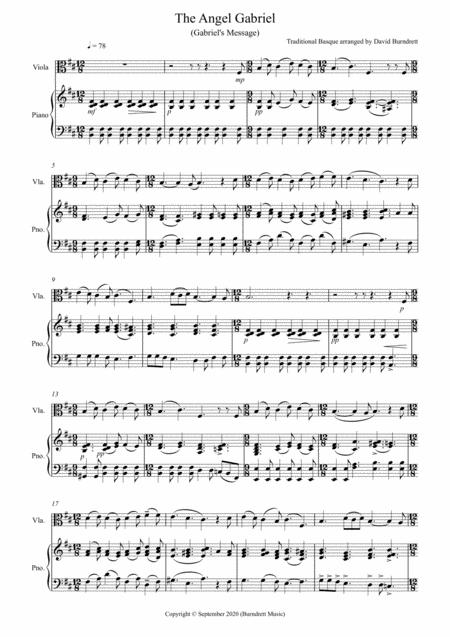 The Angel Gabriel For Viola And Piano Sheet Music