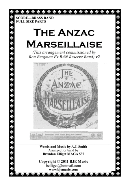 Free Sheet Music The Anzac Marseillaise Brass Band Score And Parts Pdf