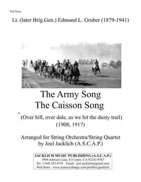 Free Sheet Music The Army Song The Caisson Song