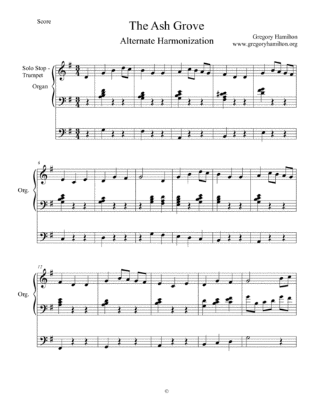 The Ash Grove Let All Things Now Living Alternate Harmonization Sheet Music