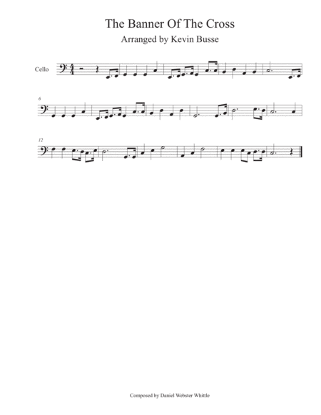 Free Sheet Music The Banner Of The Cross Easy Key Of C Cello