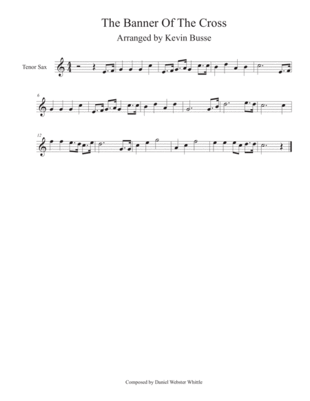 The Banner Of The Cross Easy Key Of C Tenor Sax Sheet Music