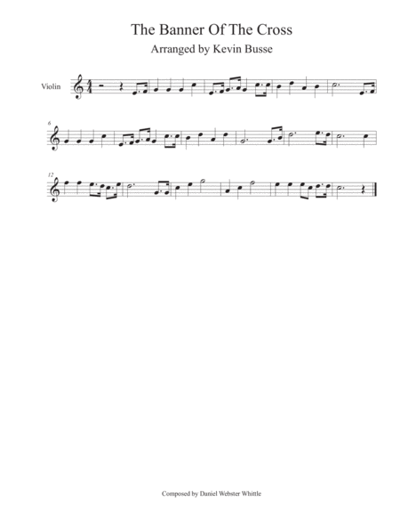Free Sheet Music The Banner Of The Cross Easy Key Of C Violin