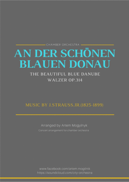 Free Sheet Music The Beautiful Blue Danube Waltz J Strauss Jr Op 314