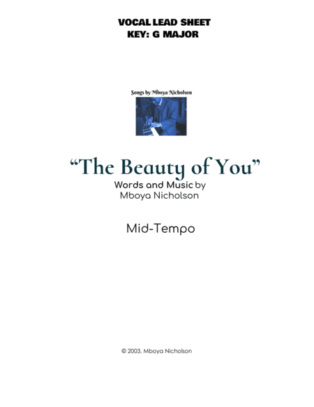 The Beauty Of You Sheet Music