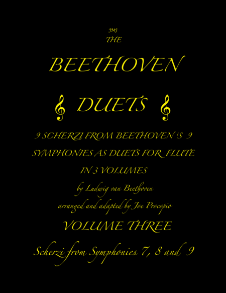 The Beethoven Duets For Flute Volume 3 Scherzi 7 8 And 9 Sheet Music