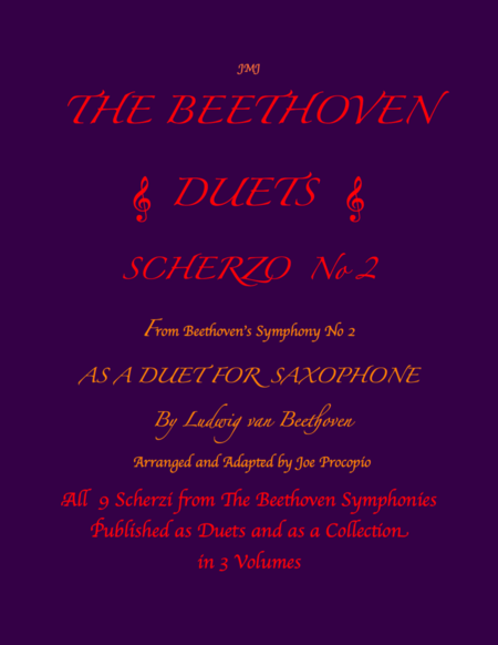 The Beethoven Duets For Saxophone Scherzo No 2 Sheet Music