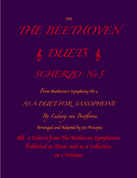 The Beethoven Duets For Saxophone Scherzo No 5 Sheet Music