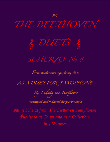 The Beethoven Duets For Saxophone Scherzo No 8 Sheet Music