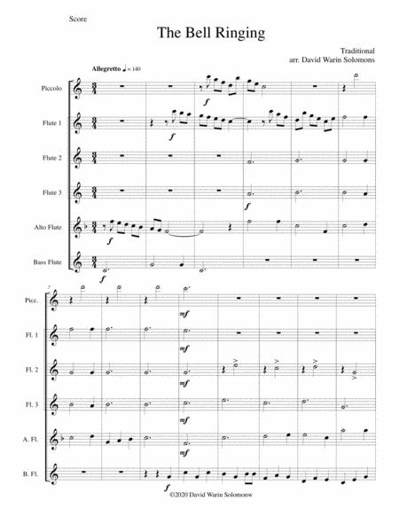 Free Sheet Music The Bell Ringing For Piccolo And Flute Sextet