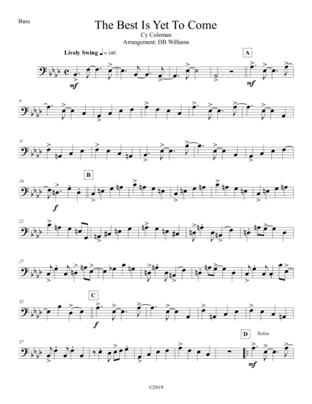 The Best Is Yet To Come Bass Sheet Music