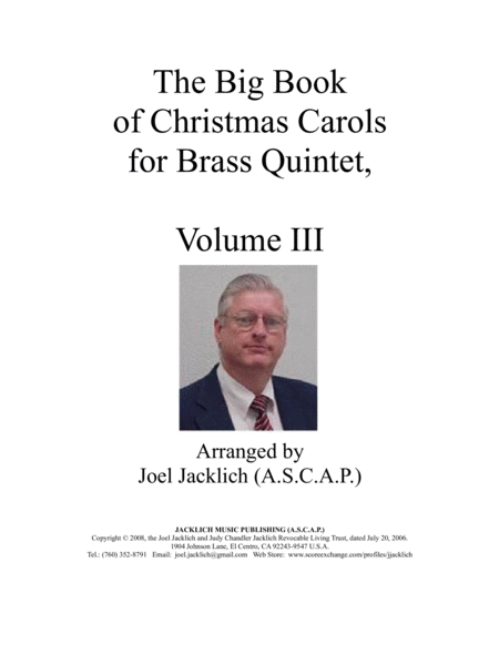 Free Sheet Music The Big Book Of Christmas Carols For Brass Quintet Vol Iii