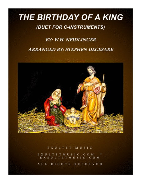 Free Sheet Music The Birthday Of A King Duet For C Instruments