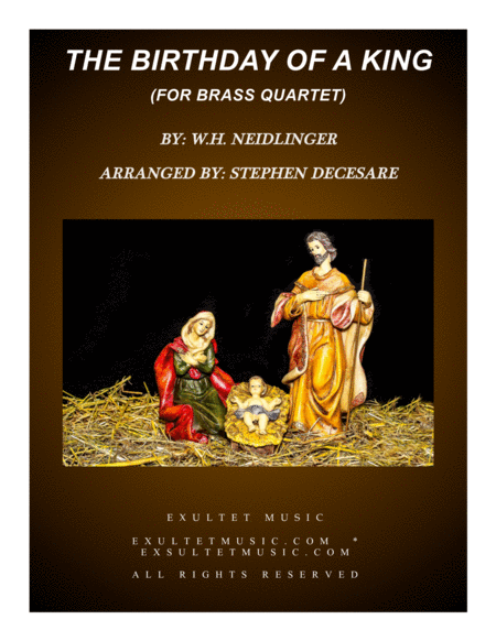 Free Sheet Music The Birthday Of A King For Brass Quartet
