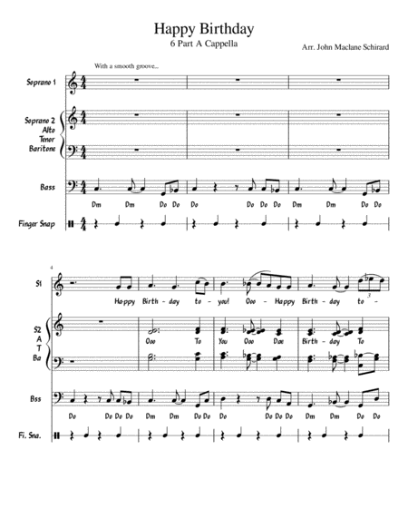 Free Sheet Music The Birthday Song