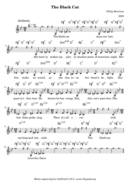 The Black Cat Lead Sheet Sheet Music