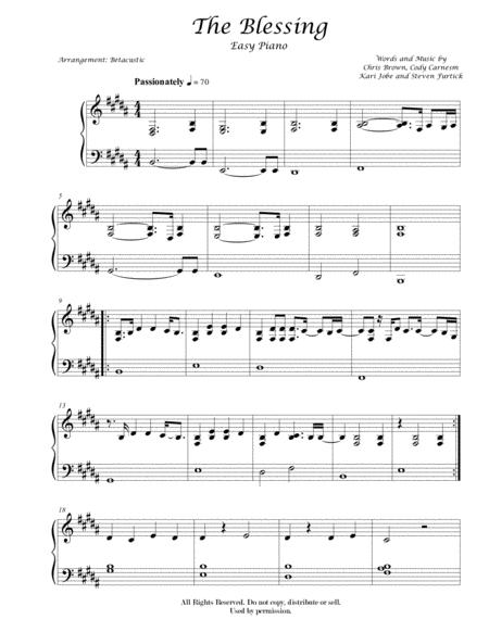 The Blessing Kari Jobe Sheet Music Easy Piano Sheet Music