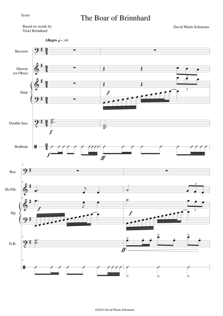 The Boar Of Brinnhard Instrumental Version Sheet Music