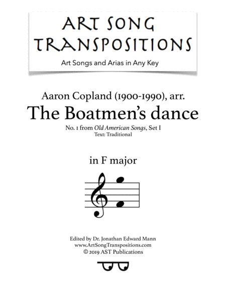 Free Sheet Music The Boatmens Dance F Major