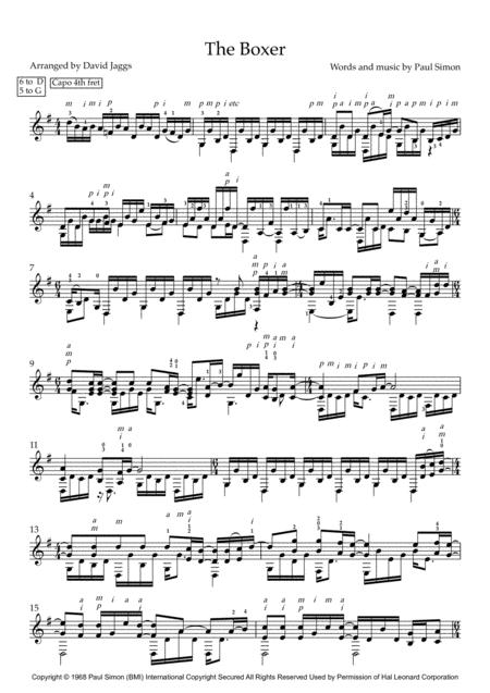 Free Sheet Music The Boxer