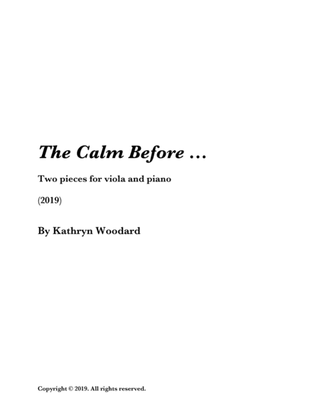 Free Sheet Music The Calm Before Viola And Piano