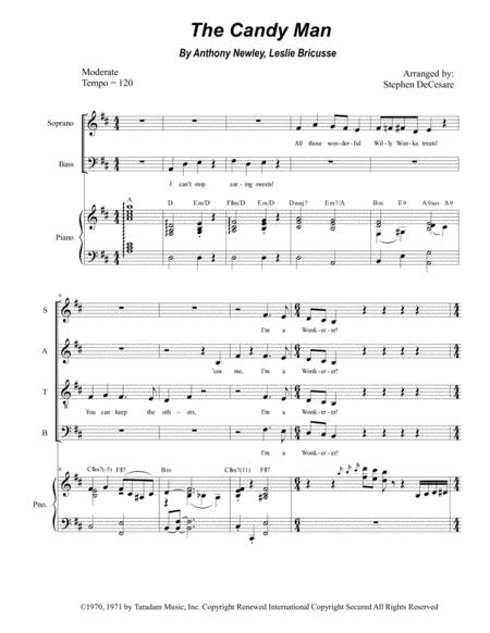 The Candy Man Vocal Quartet Satb Sheet Music