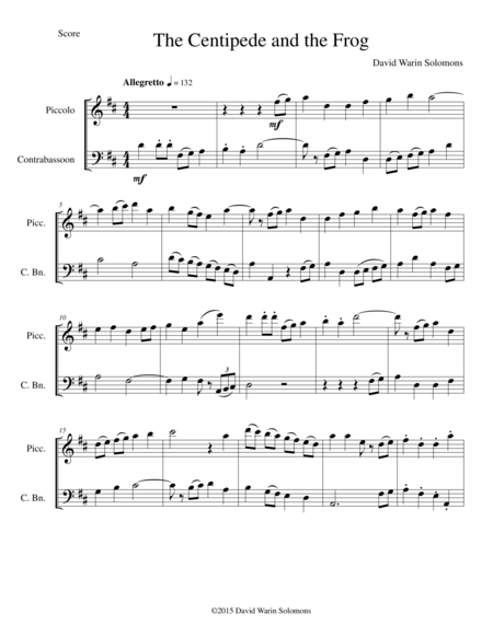 The Centipede And The Frog For Piccolo And Contrabassoon Sheet Music