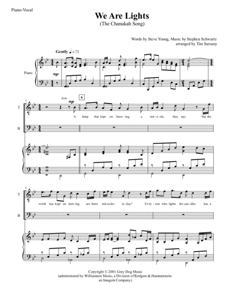 Free Sheet Music The Chanukah Song We Are Lights