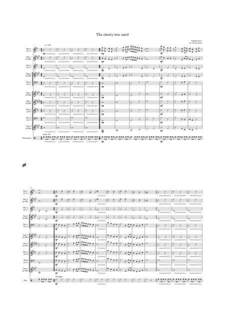 The Cherry Tree Carol Arranged By Derick Kane For School Flexi Band Sheet Music