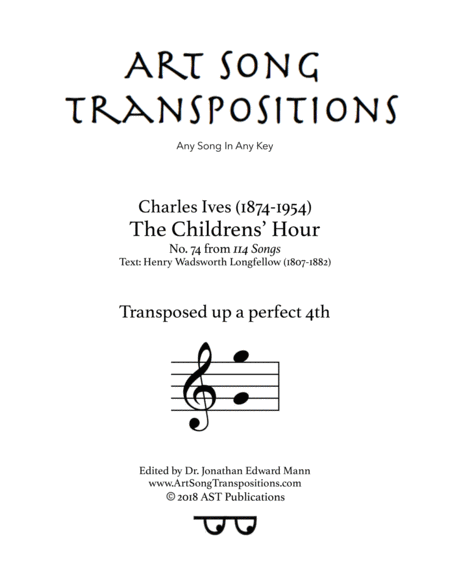 Free Sheet Music The Childrens Hour Transposed Up A Perfect Fourth