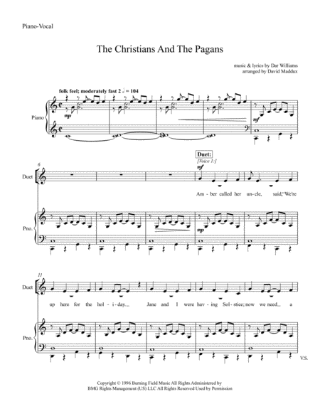 Free Sheet Music The Christians And The Pagans