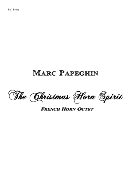 The Christmas Horn Spirit French Horn Octet Sheet Music