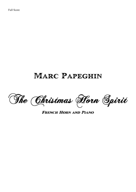 Free Sheet Music The Christmas Horn Spirit French Horn Piano