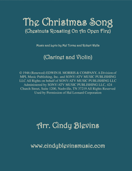 The Christmas Song Chestnuts Roasting On An Open Fire For Clarinet And Violin Sheet Music