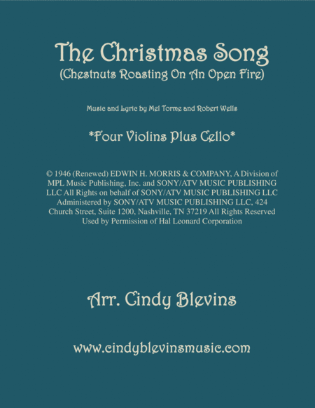 The Christmas Song Chestnuts Roasting On An Open Fire For Three Violins And Cello Sheet Music