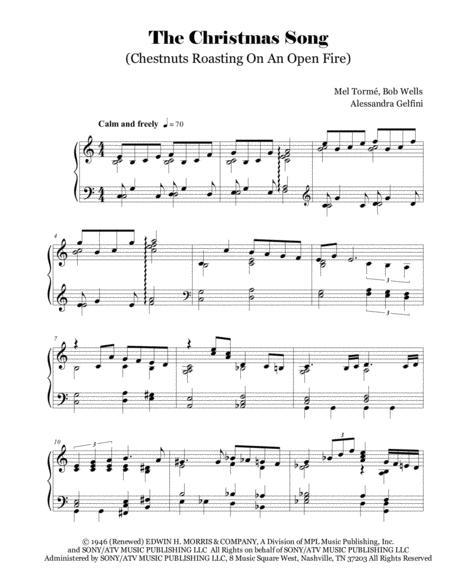 The Christmas Song Chestnuts Roasting On An Open Fire Intermediate Piano Solo Sheet Music