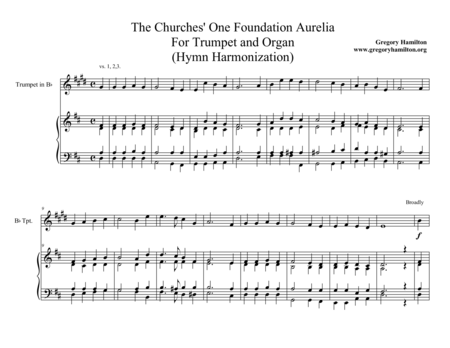 The Churchs One Foundation Aurelia Trumpet And Organ Sheet Music