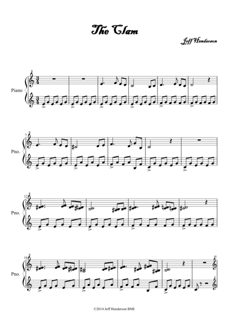 Free Sheet Music The Clam